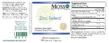 Moss Nutrition Zinc Select - supplement