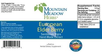 Mountain Meadow Herbs European Elder Berry - herbal supplement