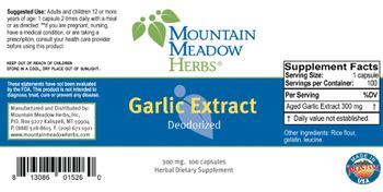 Mountain Meadow Herbs Garlic Extract 300 mg - herbal supplement