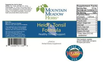 Mountain Meadow Herbs Heidi's Tonsil Formula - herbal supplement