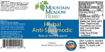 Mountain Meadow Herbs Herbal Anti-Spasmodic - herbal supplement