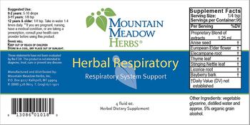 Mountain Meadow Herbs Herbal Respiratory - herbal supplement