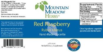 Mountain Meadow Herbs Red Raspberry - herbal supplement