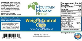 Mountain Meadow Herbs Weight Control Caps - herbal supplement