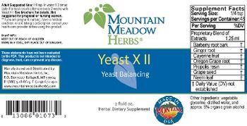 Mountain Meadow Herbs Yeast X II - herbal supplement