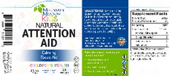 Mountain Meadow Kids Natural Attention Aid - herbal supplement