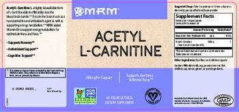 MRM Acetyl L-Carnitine 500 mg - supplement