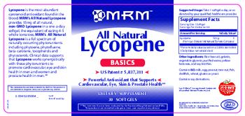 MRM All Natural Lycopene Basics - supplement