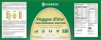 MRM All Natural Veggie Elite Vanilla Bean - supplement