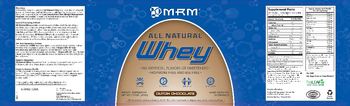 MRM All Natural Whey Dutch Chocolate - supplement