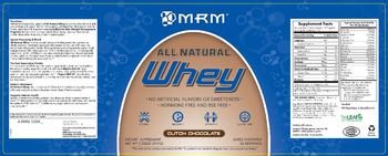 MRM All Natural Whey Dutch Chocolate - supplement