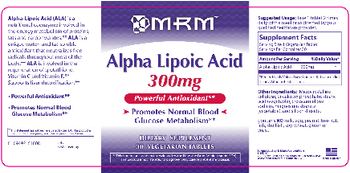 MRM Alpha Lipoic Acid 300mg - supplement