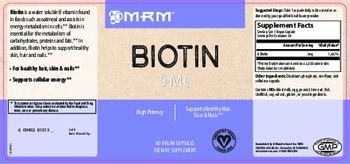 MRM Biotin 5 mg - supplement