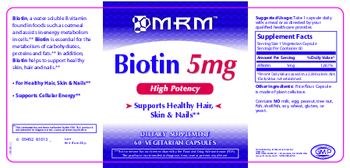 MRM Biotin 5mg - supplement