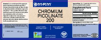 MRM Chromium Picolinate 200 - supplement