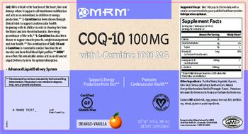 MRM CoQ-10 100 mg With L-Carnitine 1000 mg Orange-Vanilla - supplement