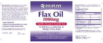 MRM Flax Oil 1000 mg - supplement