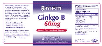 MRM Ginkgo B 60 mg - supplement