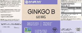 MRM Ginkgo B 60 mg - supplement