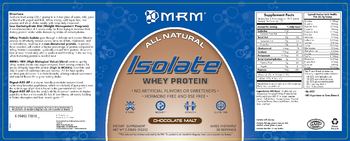 MRM Isolate Whey Protein Chocolate Malt - supplement