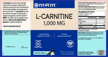 MRM L-Carnitine 1,000 mg Natural Vanilla - supplement