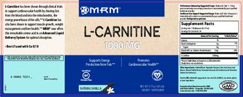 MRM L-Carnitine 1000 mg Natural Vanilla - supplement