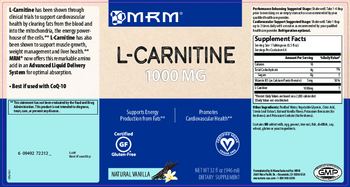 MRM L-Carnitine 1000 mg Natural Vanilla - supplement