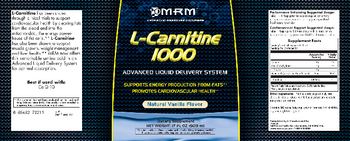 MRM L-Carnitine 1000 Natural Vanilla Flavor - supplement