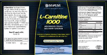 MRM L-Carnitine 1000 Natural Vanilla Flavor - supplement