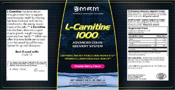 MRM L-Carnitine 1000 Tropical Berry Flavor - supplement