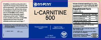 MRM L-Carnitine 500 - supplement