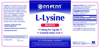 MRM L-Lysine Basics - supplement