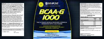 MRM Metabolic Response Modifiers BCAA+G 1000 Lemonade Flavor - supplement