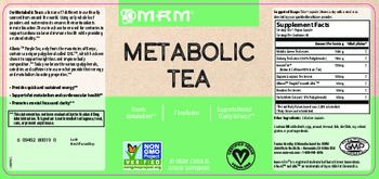 MRM Metabolic Tea - this statement has not been evaluated by the food and drug administration this product is not intend