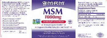 MRM MSM 1000 mg - supplement