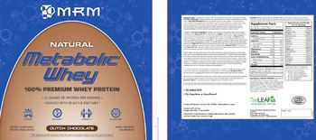 MRM Natural Metabolic Whey Dutch Chocolate - supplement