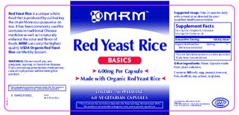 MRM Red Yeast Rice - supplement