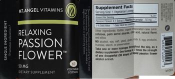 Mt. Angel Vitamins Relaxing Passion Flower 50 mg - supplement