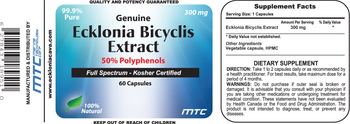 MTC Marine Technology Corp Genuine Ecklonia Bicyclis Extract 300 mg - supplement