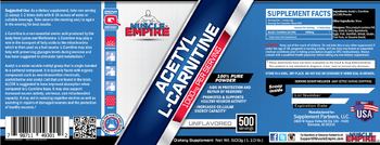 Muscle Empire Acetyl L-Carnitine 1000mg Unflavored - supplement