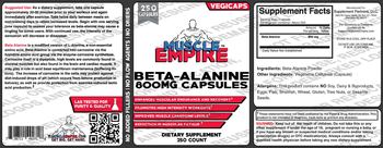 Muscle Empire Beta-Alanine 800 mg Capsules - supplement