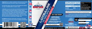 Muscle Empire L-Citrulline DL-Malate 2:1 3000 mg Unflavored - supplement