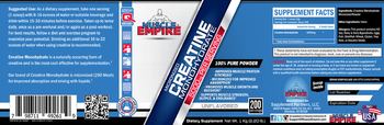 Muscle Empire Micronized Creatine Monohydrate 5000 mg Unflavored - supplement