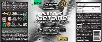 MuscleTech Essential Series Platinum 100% Betaine - supplement