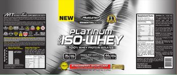 MuscleTech Essential Series Platium 100% Iso-Whey Strawberry Shortcake - supplement