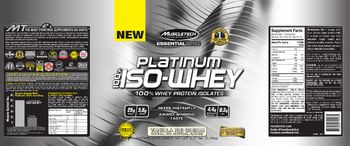 MuscleTech Essential Series Platium 100% Iso-Whey Vanilla Ice Cream - supplement