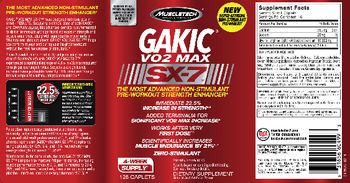 MuscleTech Gakic VO2 Max SX-7 - gakicr vo2 max sx7tm is manufactured according to cgmp standards as is requiredfor all supplement