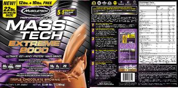 MuscleTech Performance Series Mass Tech Extreme 2000 Triple Chocolate Brownie - supplement