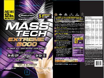 MuscleTech Performance Series MASS TECH Extreme 2000 Vanilla Milkshake - supplement