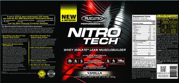 MuscleTech Performance Series Nitro Tech Vanilla - supplement